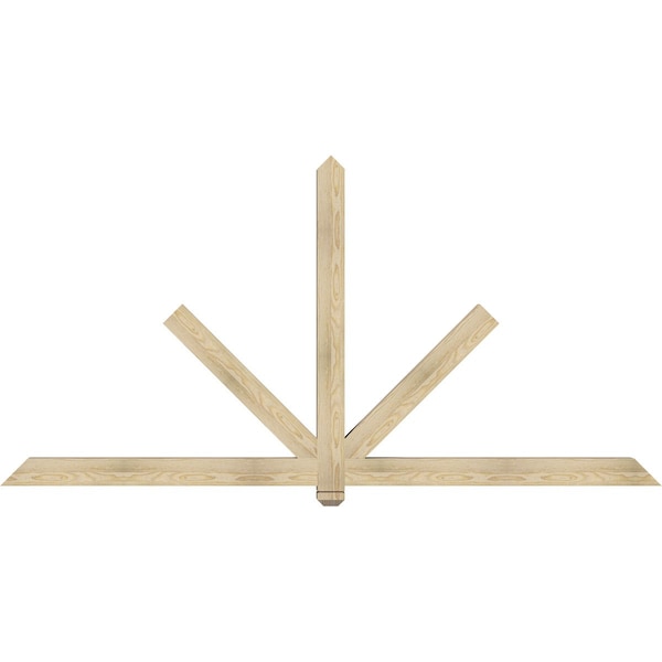 Ekena Millwork Kennewick Rough Sawn Timber Gable Bracket, Douglas Fir, 96"W x 48"H x 4"D x 4"F, 12/12 Pitch GBW096X48X0404KEN00RDF - main